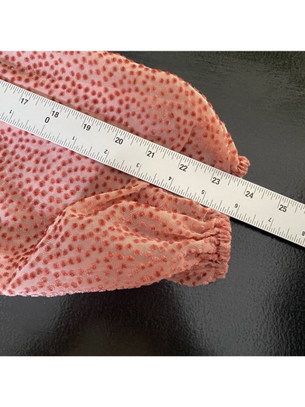 Lulus Top M Positive Influences Pink Dotted Long Sleeve Button Up Flocked Sheer - Picture 15 of 16